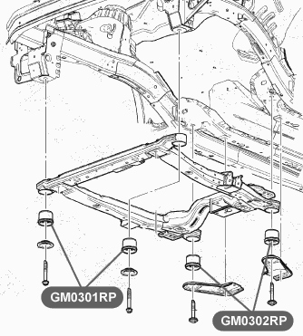 Сайлентблок полиуретановый подрамника, задний VTR GM0302RP - изображение 1
