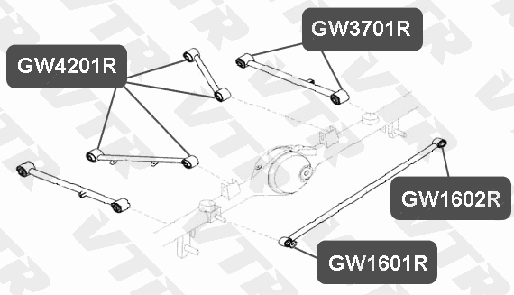 Втулка реактивной штанги задней подвески VTR GW3701R - изображение 1