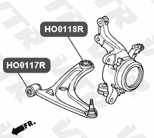 Сайлентблок нижнего рычага передней подвески, задний VTR HO0118R - изображение 1