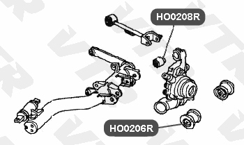Сайлентблок цапфы задней подвески VTR HO0206R - изображение 1