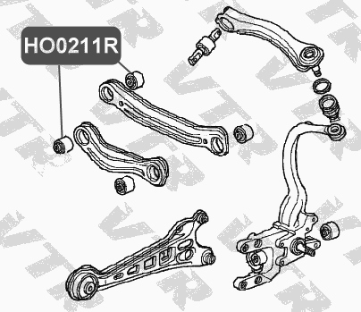 Сайлентблок нижнего рычага задней подвески, внутренний; цапфы VTR HO0211R - изображение 1