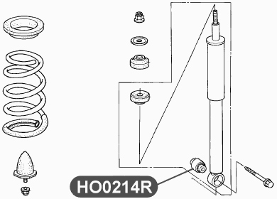 Cайлентблок поперечного рычага задней подвески; средний (в т.ч. Заднего амортизатора) VTR HO0214R - изображение 2