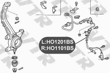 Датчик АБС передней подвески, левый VTR HO1201BS - изображение 1