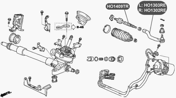 Наконечник тяги рулевого управления, правый <b>VTR HO1302RE</b> - изображение 1