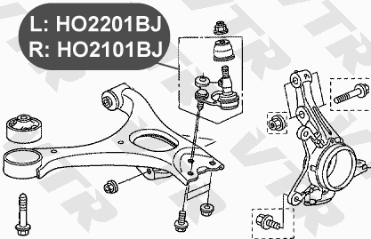 Опора шаровая рычага передней подвески, левая VTR HO2201BJ - изображение 1