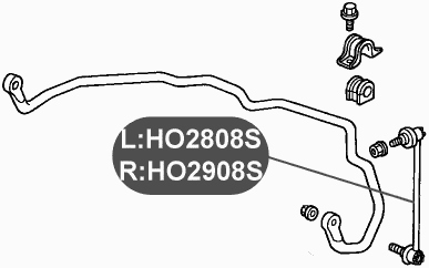 Тяга стабилизатора передней подвески, левая VTR HO2808S - изображение 1