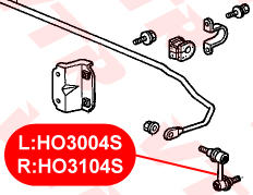 Тяга стабилизатора задней подвески, левая VTR HO3004S - изображение 1