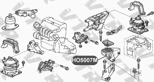 Подушка двигателя, центральная VTR HO5007M - изображение 1