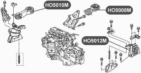 Подушка двигателя задняя, снизу VTR HO5008M - изображение 1