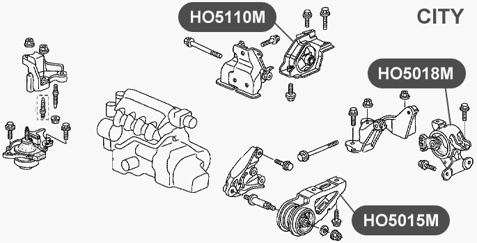 Подушка двигателя, передняя, справа VTR HO5018M - изображение 2