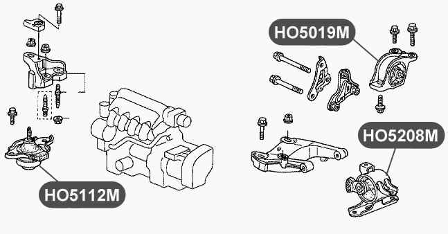 Подушка двигателя, задняя VTR HO5019M - изображение 1