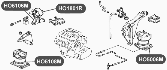 Подушка двигателя, правая VTR HO5106M - изображение 2