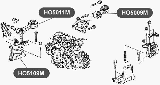Подушка двигателя, правая, снизу, гидравлическая VTR HO5109M - изображение 1