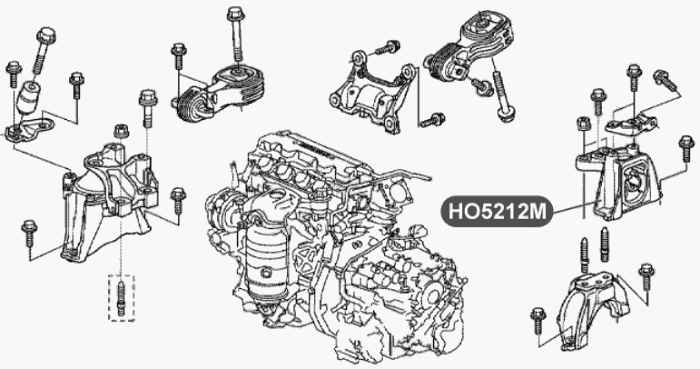 Подушка двигателя, левая <b>VTR HO5212M</b> - изображение 1
