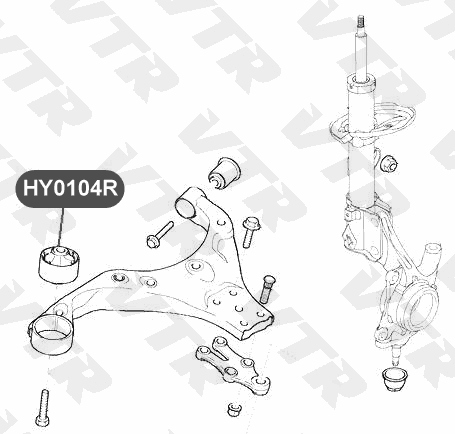 Сайлентблок рычага передней подвески, задний VTR HY0104R - изображение 2