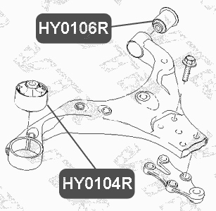 Сайлентблок полиуретановый рычага передней подвески, задний VTR HY0106RP - изображение 1