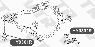 Сайлентблок подрамника передней подвески VTR HY0302R - изображение 1