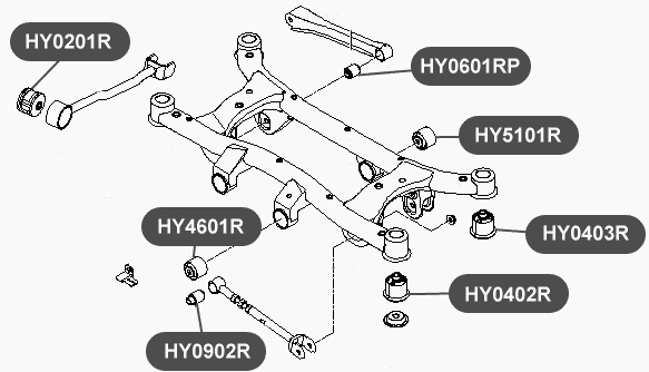 Сайлентблок балки задней подвески VTR HY0403R - изображение 1