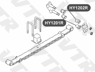 Сайлентблок задней рессоры задней подвески (короткий) VTR HY1201R - изображение 2