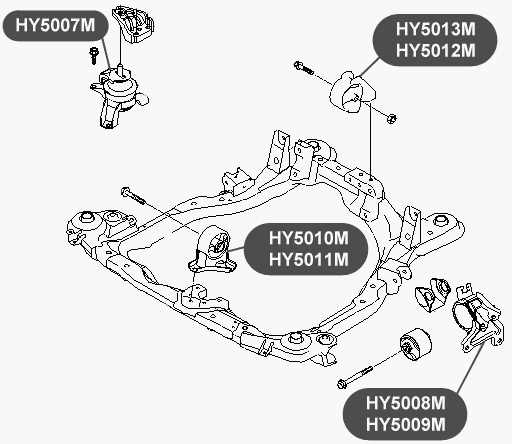 Подушка двигателя, передняя VTR HY5011M - изображение 1
