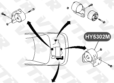 Подушка двигателя, передняя VTR HY5302M - изображение 1