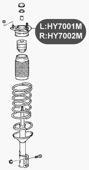 Опора заднего амортизатора, левая <b>VTR HY7001M</b> - изображение 1