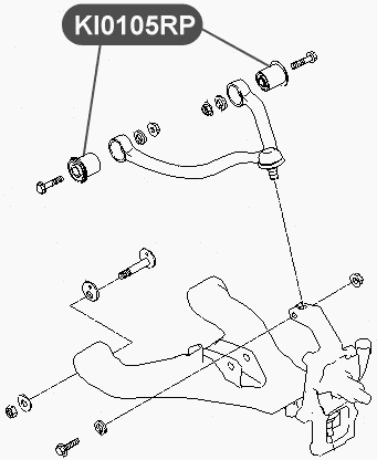 Сайлентблок полиуретановый верхнего рычага передней подвески VTR KI0105RP - изображение 1