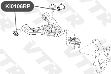 Сайлентблок полиуретановый рычага передней подвески VTR KI0106RP - изображение 1