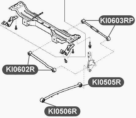 Сайлентблок продольной тяги задней подвески, задний VTR KI0505R - изображение 1