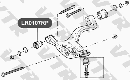 Сайлентблок полиуретановый нижнего рычага передней подвески VTR LR0107RP - изображение 1