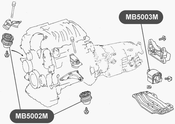 Подушка двигателя, задняя VTR MB5003M - изображение 2