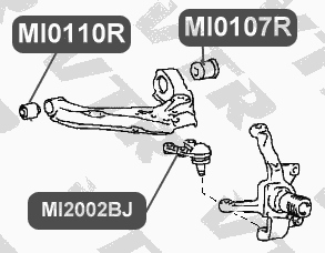 Сайлентблок нижнего рычага передней подвески, задний VTR MI0107R - изображение 1