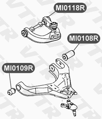 Сайлентблок нижнего рычага передней подвески, задний VTR MI0108R - изображение 1
