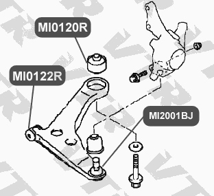 Сайлентблок рычага передней подвески, передний VTR MI0122R - изображение 1