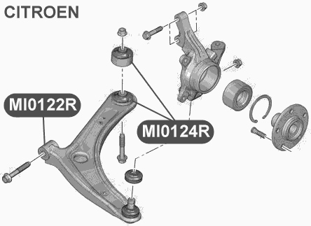 Сайлентблок рычага передней подвески, передний VTR MI0122R - изображение 3