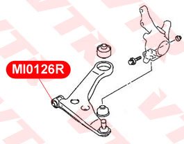 Сайлентблок полиуретановый рычага передней подвески, передний VTR MI0126RP - изображение 1