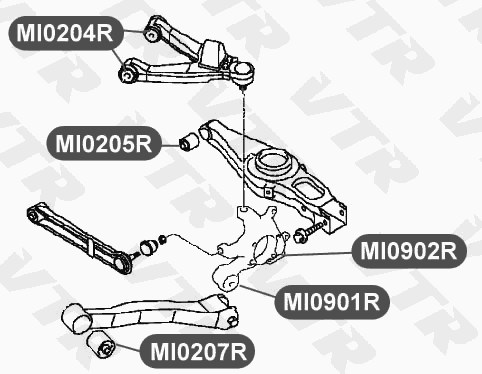 Сайлентблок продольного рычага задней подвески, передний VTR MI0207R - изображение 1