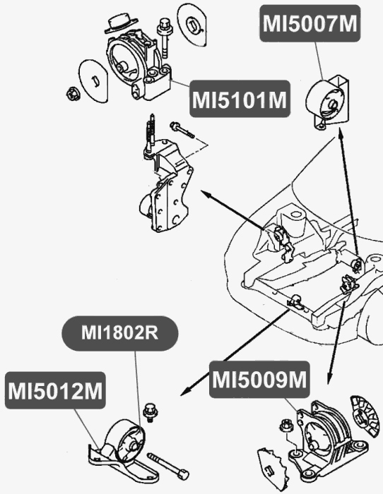 Сайлентблок подушки двигателя VTR MI1802R - изображение 1