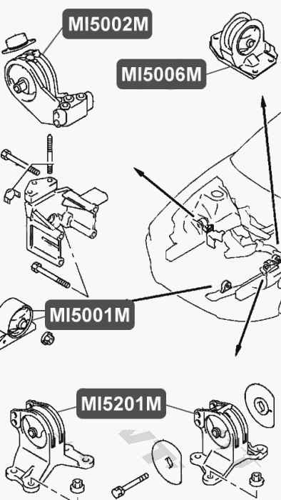 Подушка двигателя, передняя, справа VTR MI5002M - изображение 1