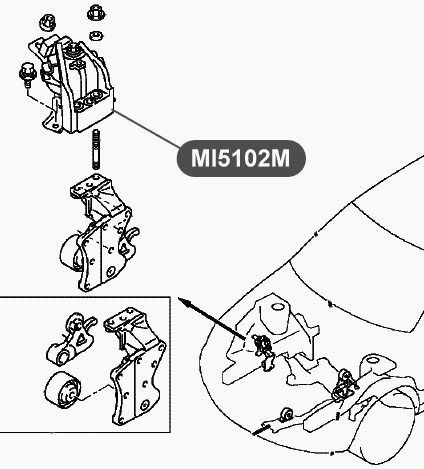 Подушка двигателя, правая, гидравлическая VTR MI5102M - изображение 1