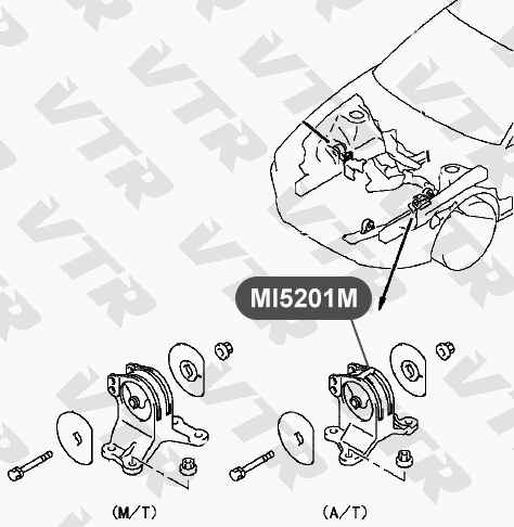 Подушка двигателя, левая VTR MI5201M - изображение 1
