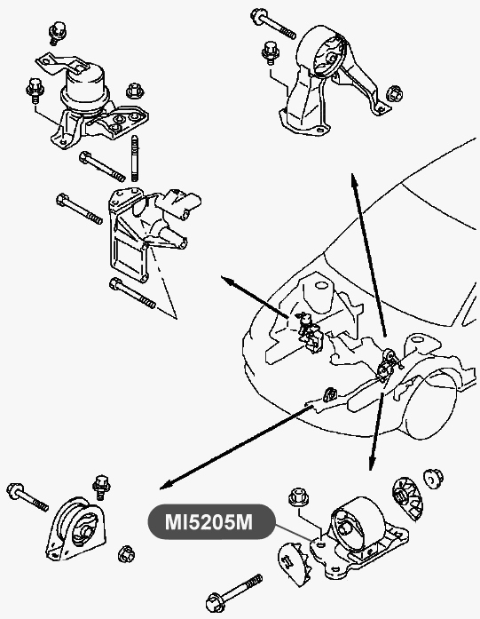Подушка двигателя, левая VTR MI5205M - изображение 1