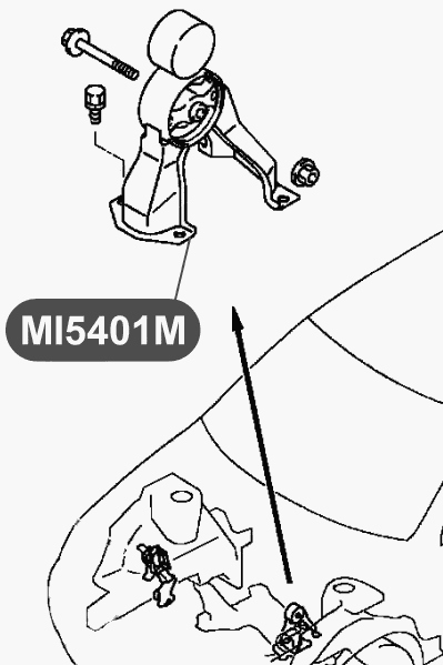 Подушка двигателя, задняя VTR MI5401M - изображение 1