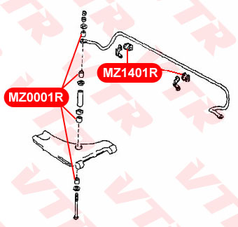 Втулка тяги стабилизатора передней и задней подвесок VTR MZ0001R - изображение 2