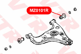 Сайлентблок нижнего рычага передней подвески, задний VTR MZ0101R - изображение 1