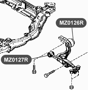 Сайлентблок нижнего рычага передней подвески, передний VTR MZ0127R - изображение 1