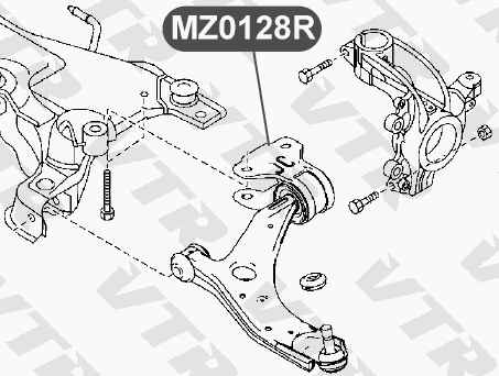 Сайлентблок рычага передней подвески, задний VTR MZ0128R - изображение 1