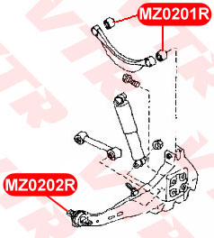 Сайлентблок продольного рычага задней подвески, передний VTR MZ0202R - изображение 1