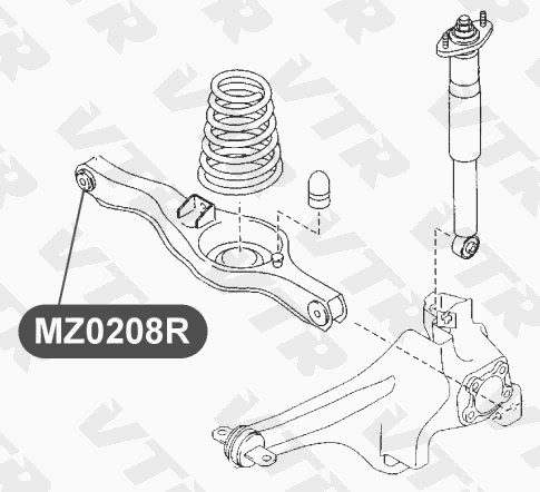 Сайлентблок нижнего рычага задней подвески, внутренний VTR MZ0208R - изображение 1