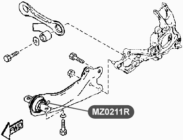 Cайлентблок продольного рычага задней подвески VTR MZ0211R - изображение 1
